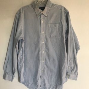 Lands End 100% Cotton Striped Button Front Shirt 18